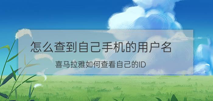 怎么查到自己手机的用户名 喜马拉雅如何查看自己的ID？